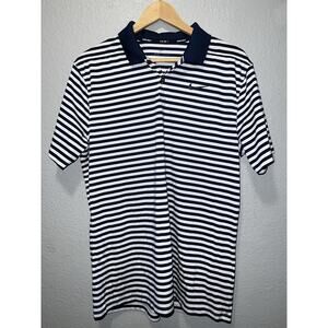 Nike Golf Dri Fit Men’s Striped Polo Blue White Shirt Size MediumRetails New $55